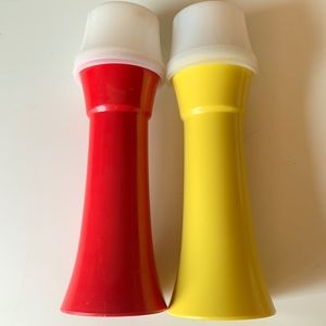 Tupperware ketchup and mustard dispenser